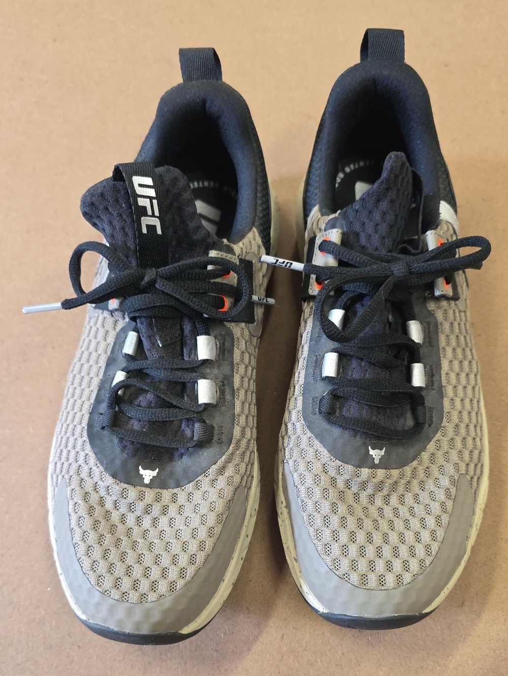 UFC Men's Grey and Black Mesh Training Sneakers